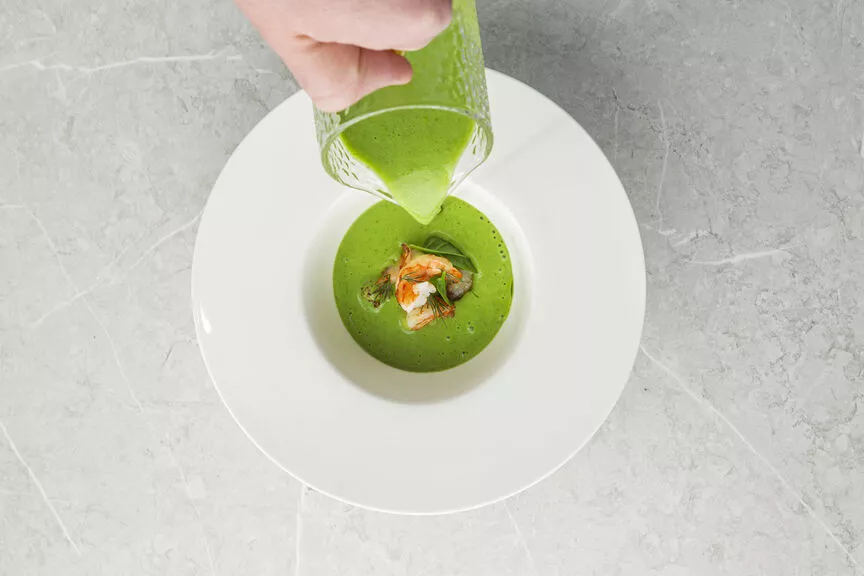 Велюте из укропа с креветками