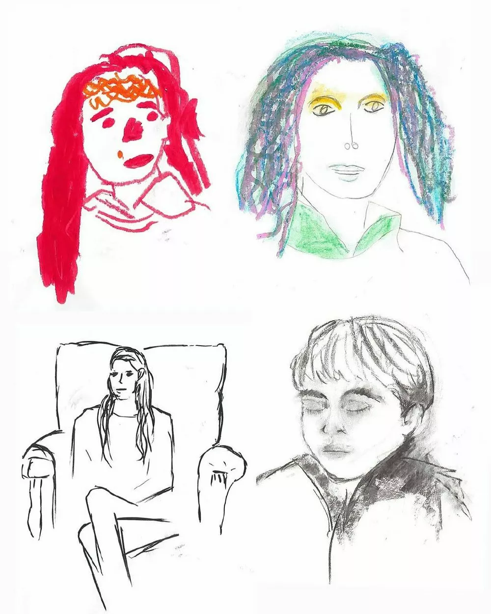 Портреты Кейт, нарисованные ее детьми