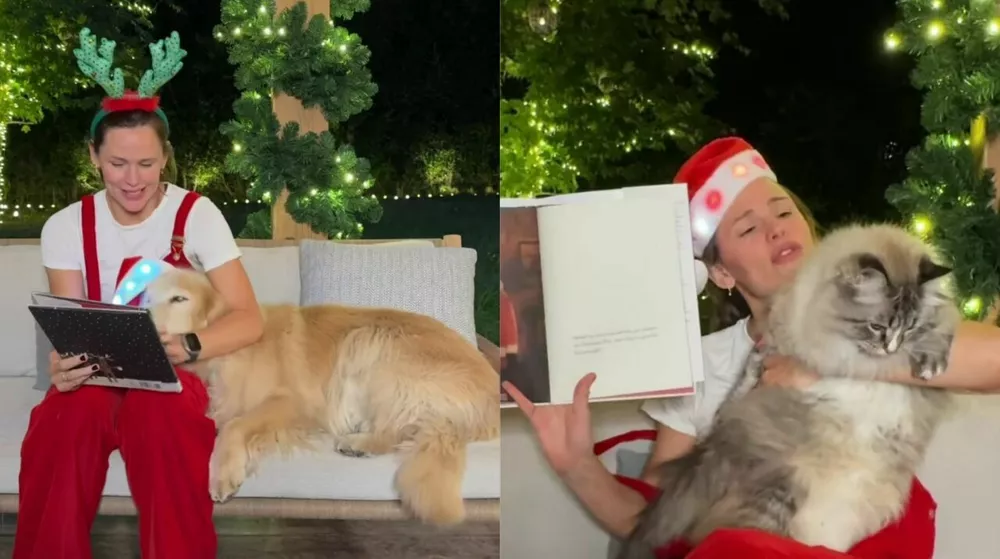 Гарнер с питомцами на Рождество