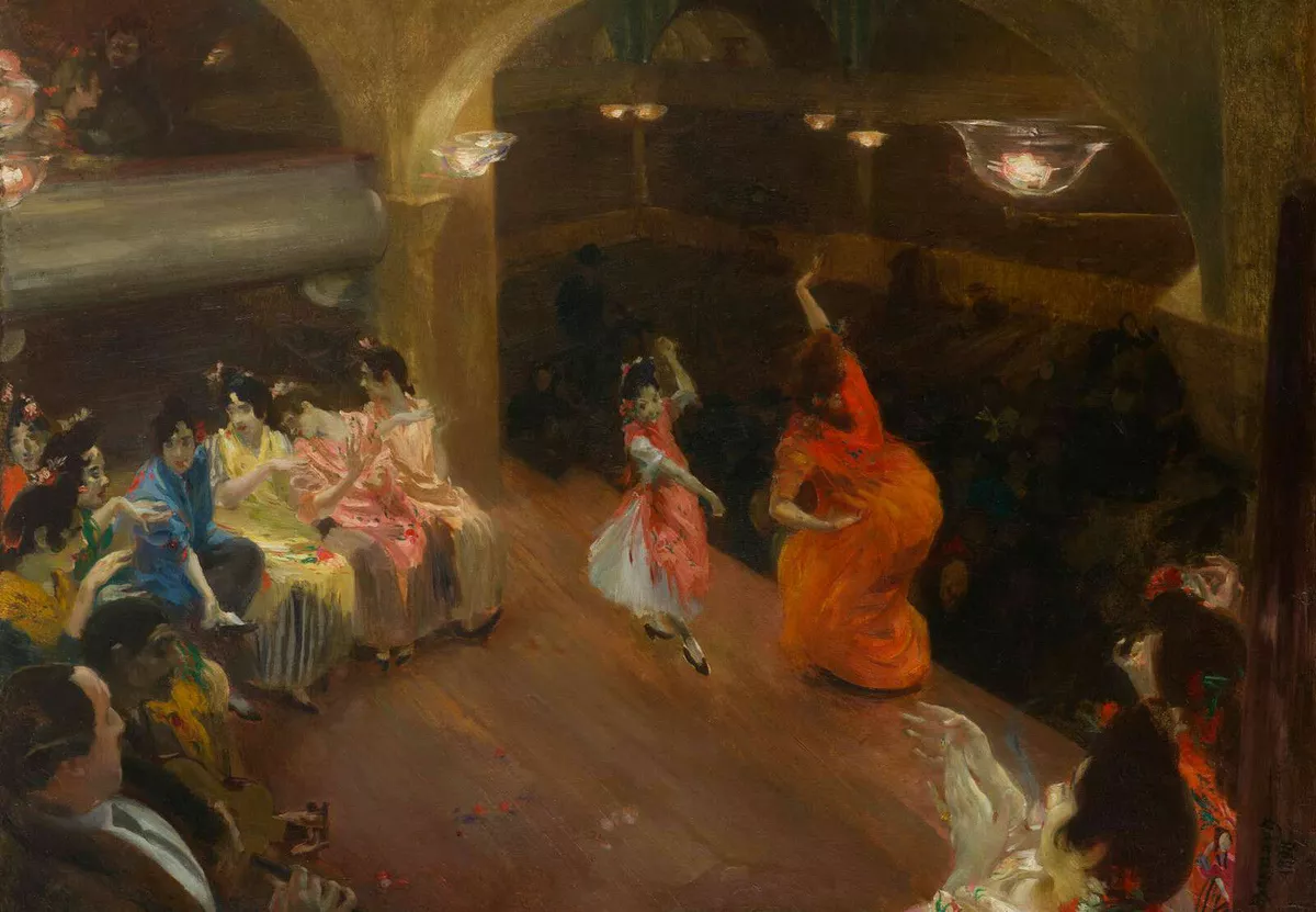 Альбер Бенар (Paul‑Albert Besnard). «Фламенко» (также известная как «Испанский танец» / Un Flamenco / Danse espagnole). 1898 г.