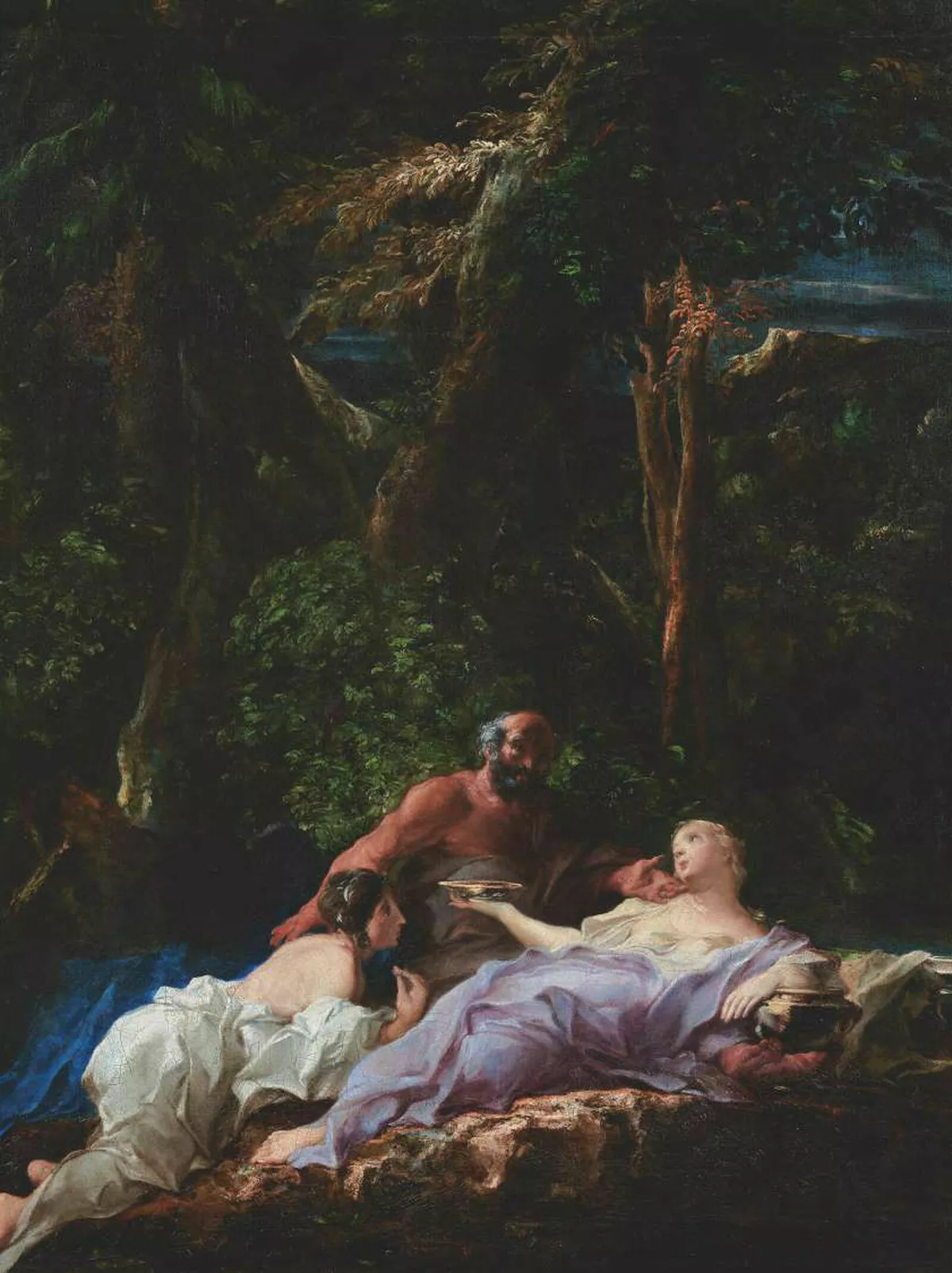 Луи Крети (Louis Cretey, 1643–1713). «Лот и его дочери». Холст, масло.