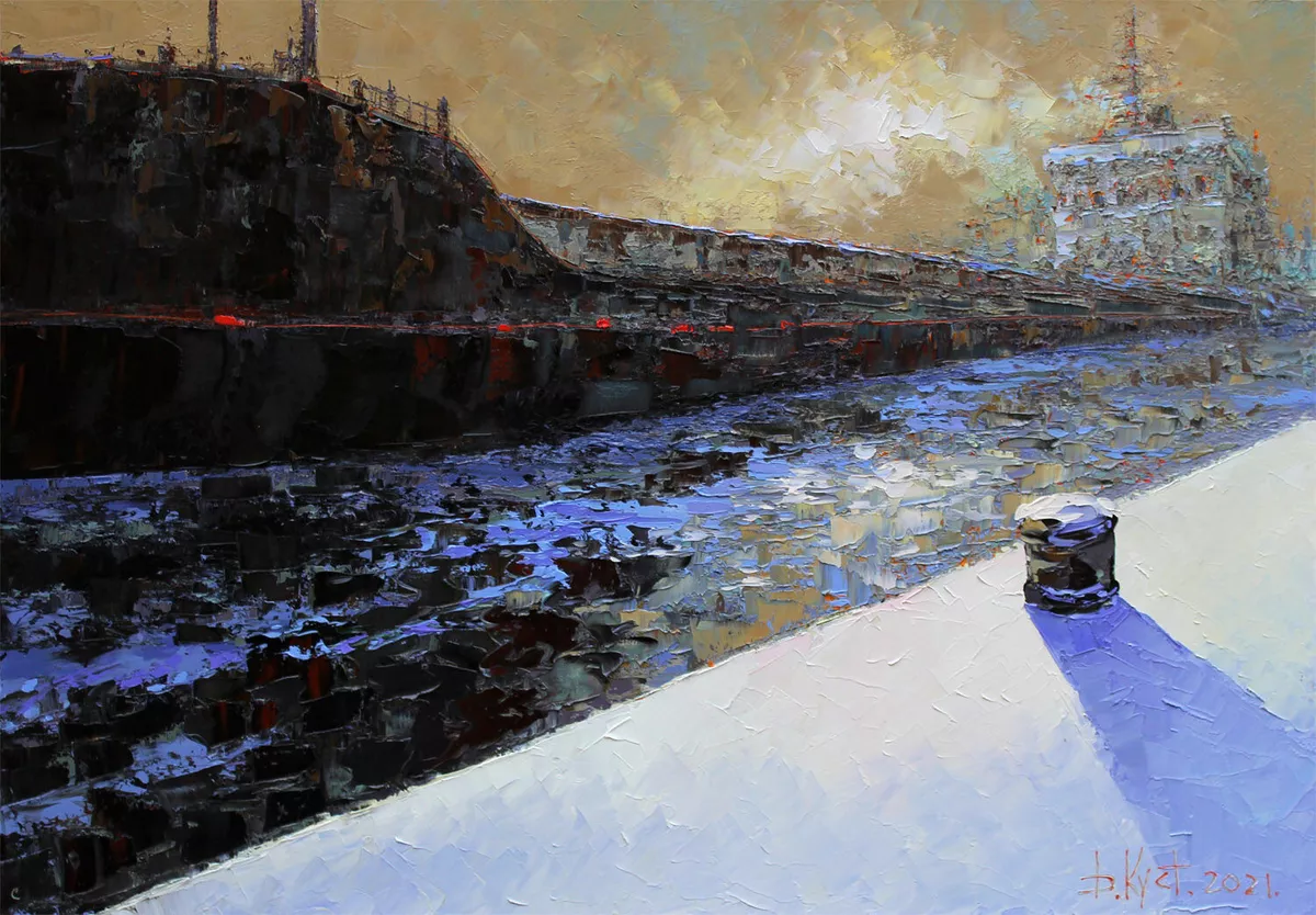 Зимнее солнце. Из серии «Порт» Автор Дмитрий Кустанович. 2021 г.