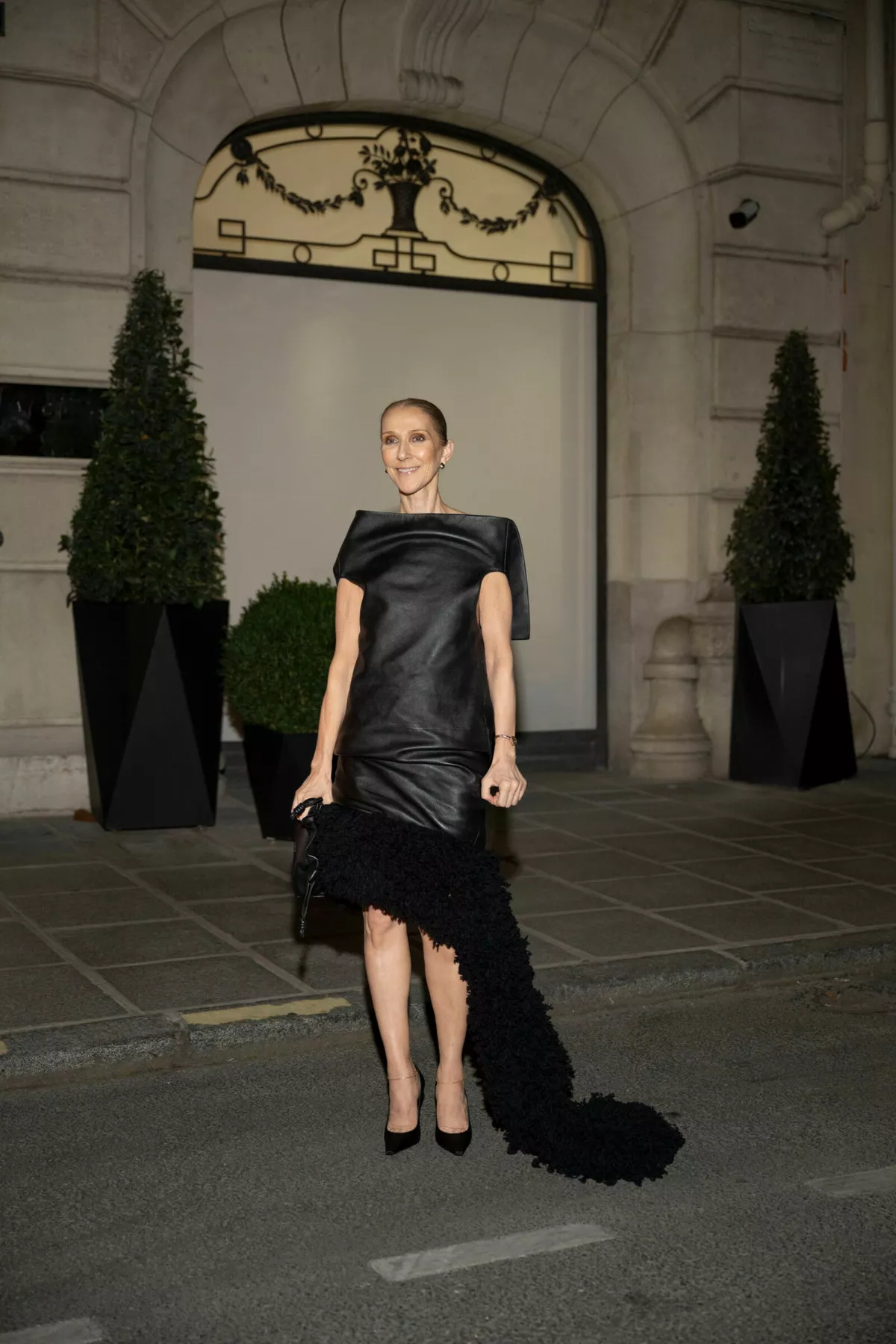 Селин Дион в платье Loewe и туфлях‑лодочках Saint Laurent