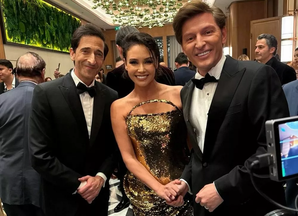 Павел Воля и Ляйсан Утяшева встретились с Эдрианом Броуди на Golden Globes Silk Road Tribute Gala в Ташкенте