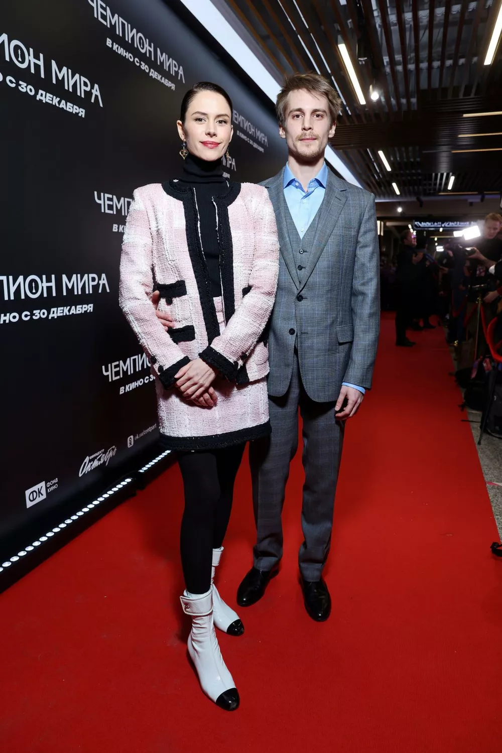 Диана Пожарская и Иван Янковский на премьере фильма “Чемпион мира”