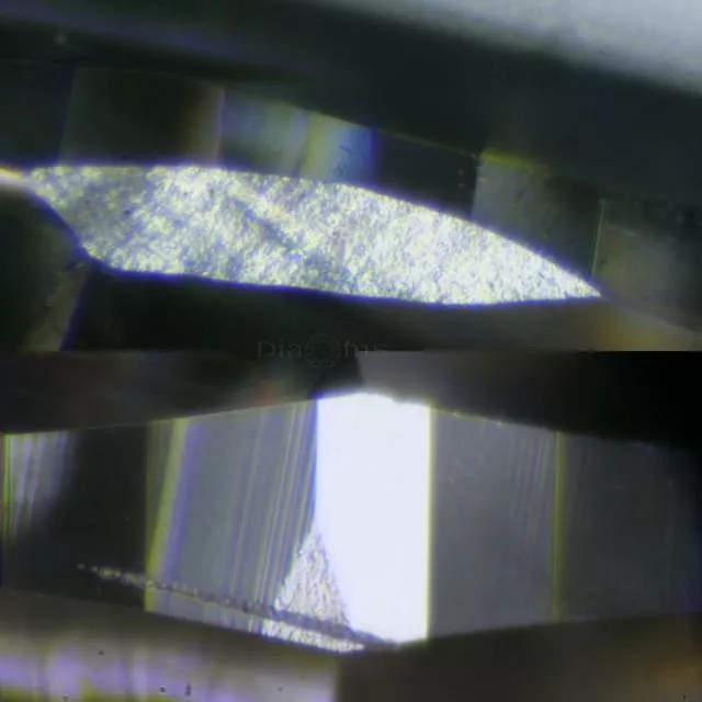 «Природные» найфы на рундисте синтетического алмаза.